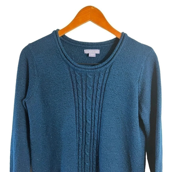 Laura Scott Blue Sweater Size Medium Long Sleeves Pullover Round Neckline Knit - Picture 3 of 6